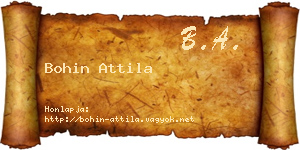Bohin Attila névjegykártya